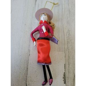 Vintage de carlini Italian lady glass ornament lady shopping fancy fashion purse